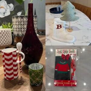 Misc Red, Green & White Christmas Decor Set